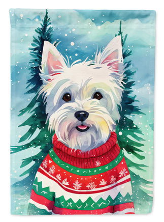 Westie Christmas House Flag