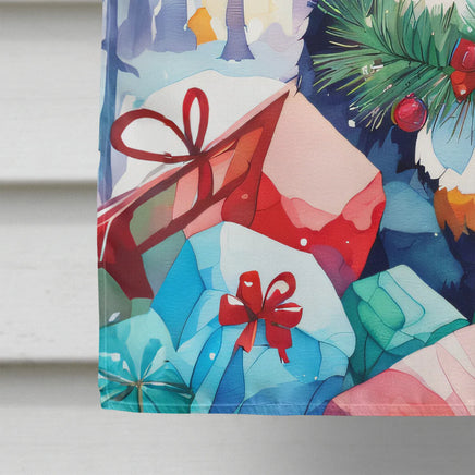 Bernese Mountain Dog Christmas House Flag