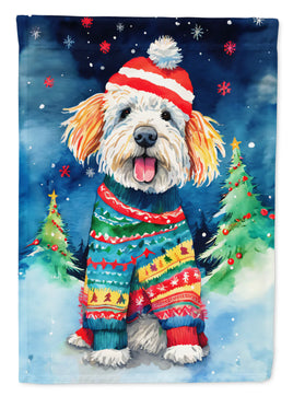 Komondor Christmas House Flag