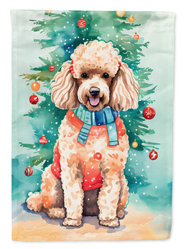 Poodle Christmas House Flag