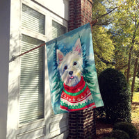 Westie Christmas House Flag