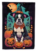 Boston Terrier Witchy Halloween House Flag