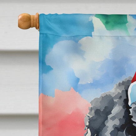 Poodle Christmas House Flag