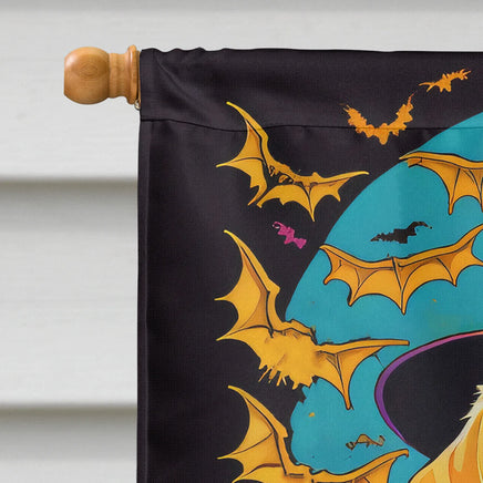 Yellow Labrador Retriever Witchy Halloween House Flag