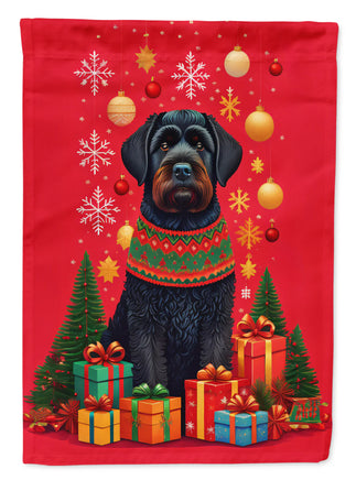 Black Russian Terrier Holiday Christmas House Flag