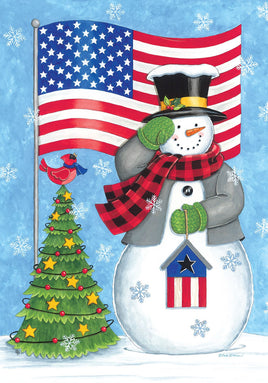 Patriotic Snowman 4971 Decorative Flag