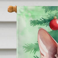 Sphynx Cat by the Christmas Tree House Flag