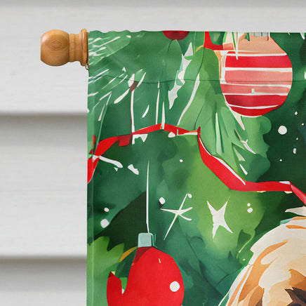 Pekingese Christmas House Flag