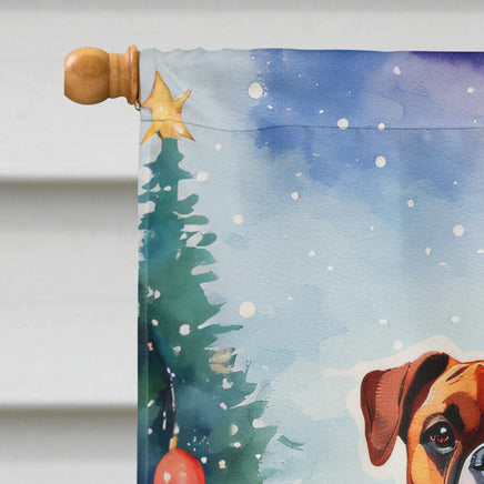 Boxer Christmas House Flag