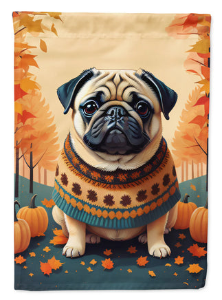 Fawn Pug Fall Garden Flag