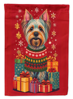 Silky Terrier Holiday Christmas House Flag