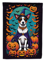 Jack Russell Terrier Witchy Halloween House Flag