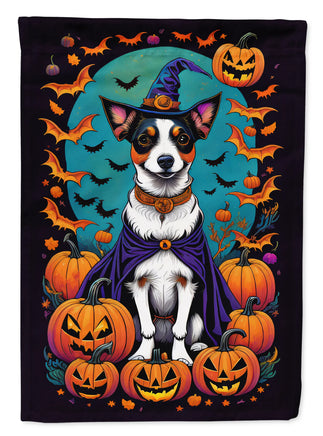 Jack Russell Terrier Witchy Halloween House Flag