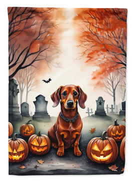 Dachshund Spooky Halloween House Flag