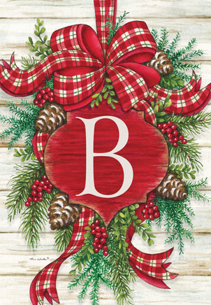 Christmas ornaments monogram B garden flag