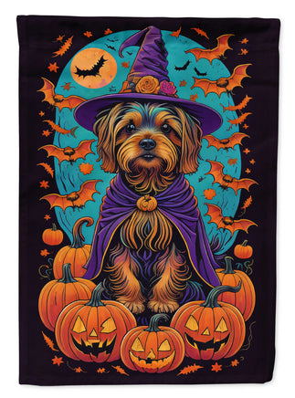 Silky Terrier Witchy Halloween House Flag