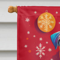 White Boxer Holiday Christmas House Flag