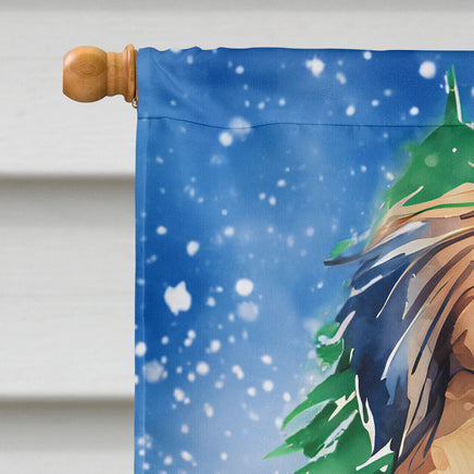 Pekingese Christmas House Flag