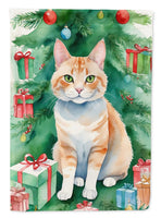 Ural Rex Cat by the Christmas Tree House Flag