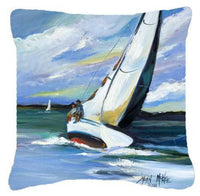 Two and a Sailboat Canvas Fabric Decorative Pillow JMK1232PW1414