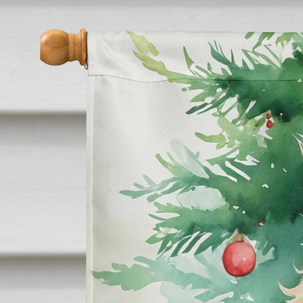 Skookum Cat by the Christmas Tree House Flag