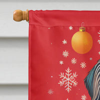 Bearded Collie Holiday Christmas House Flag