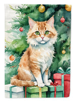 Skookum Cat by the Christmas Tree House Flag