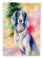 Saluki Christmas House Flag