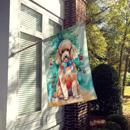 Poodle Christmas House Flag