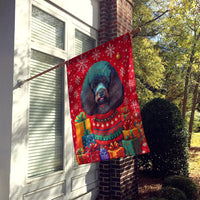 Poodle Holiday Christmas House Flag