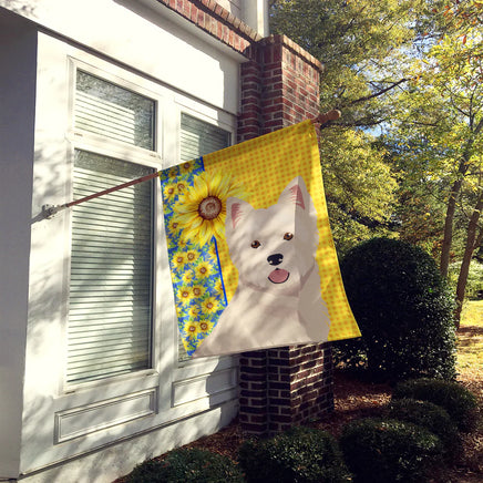 Summer Sunflowers Westie West Highland White Terrier House Flag