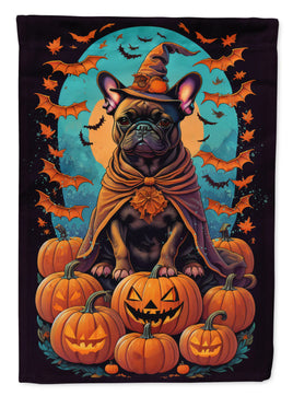 French Bulldog Witchy Halloween House Flag