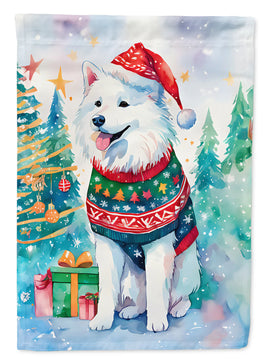 Samoyed Christmas House Flag