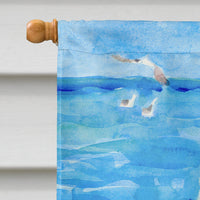 Little Girl at the beach Flag Canvas House Size