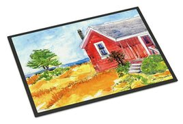 Old Red Cottage House at the lake or Beach Indoor or Outdoor Mat 24x36 Doormat