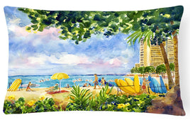 Beach Resort view from the condo  Decorative   Canvas Fabric Pillow