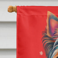 Yorkshire Terrier Holiday Christmas House Flag