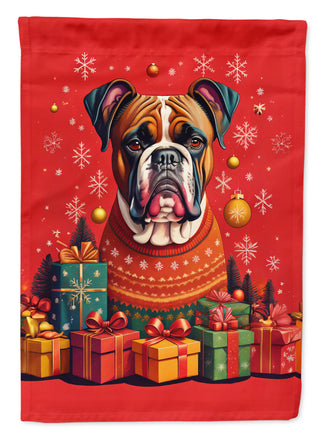 Fawn Boxer Holiday Christmas House Flag