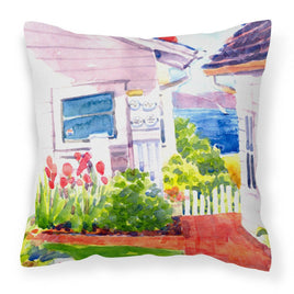 Beach View between the Houses Decorative   Canvas Fabric Pillow