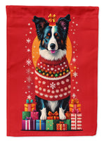 Border Collie Holiday Christmas House Flag