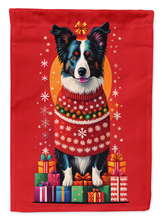 Border Collie Holiday Christmas House Flag