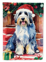 Bearded Collie Christmas House Flag