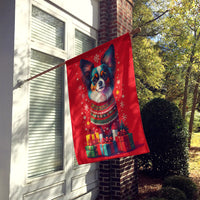 Papillon Holiday Christmas House Flag