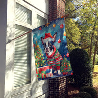 Boston Terrier Christmas House Flag