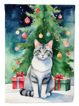 Aegean Cat by the Christmas Tree House Flag