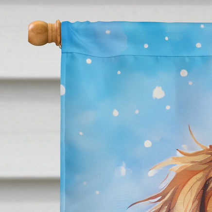 Cavalier Spaniel Christmas House Flag