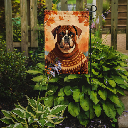 Boxer Fall Garden Flag