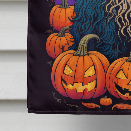 Old English Sheepdog Witchy Halloween House Flag