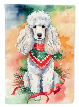 Poodle Christmas House Flag