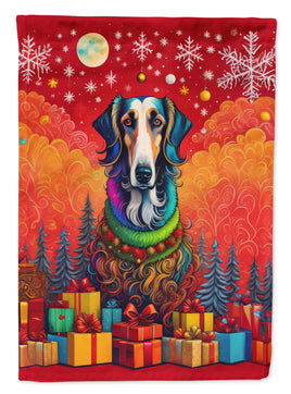 Borzoi Russian Wolfhound Holiday Christmas House Flag